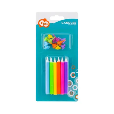 Immagine prodotto di Candeline per torte, assortimento di colori, 8 cm/12 pezzi