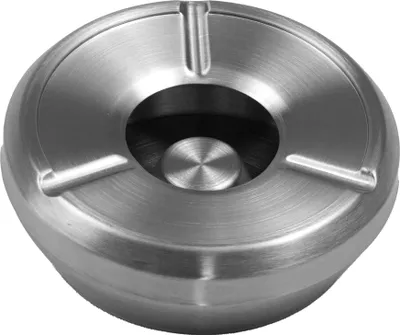 Image de 1 pièce Cendrier à vent Cendrier avec couvercle amovible en acier inoxydable ø 12,5cm