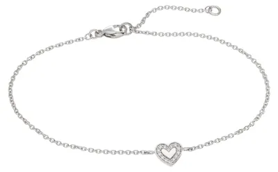 Produktbild von trendor 21875 Damenarmband Herz 925 Silber Rhodiniert mit Zirkonia 21/18 cm