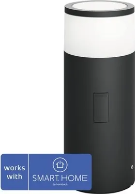 Produktbild von Philips Hue White and Color ambiance Calla Outdoor Sockelleuchte, Intelligente Sockel-/Pfostenbeleuchtung, Bluetooth/Zigbee, Schwarz, LED, Aluminium, Nicht austauschbare(s) Leuchtmittel