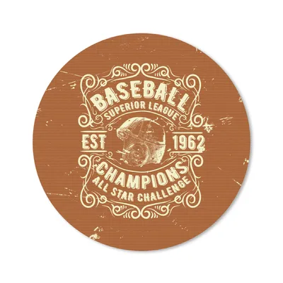 Produktbild von MuchoWow® Mauspad Mousepad Jahrgang - Baseball - Braun 20x20 cm - Mousepads - Maus Mat - Pad - Mausunterlage - Schreibtischmatte