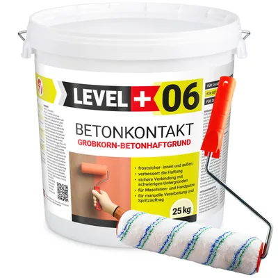 Produktbild von Betonkontakt Haftbrücke Putzgrund 25Kg Holz OSB+Farbroller 25cm Mikrofaser L+06