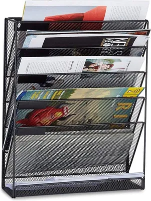 Produktbild von Famanu Wandhalterung für Zeitschriften - Schwarz, Metall, 40 x 32 x 10 cm