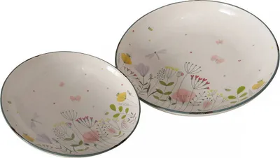 Produktbild von Teller mit Blumenmuster FLORINA, aus Keramik, 2er-Set