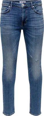 Produktbild von ONLY & SONS Slim Fit Jeans Destroyed Denim Hose ONSLOOM Stretch Tapered Trousers Größe: 31W / 34L