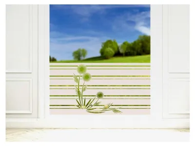 Produktbild von Sichtschutzfolie Blumen mit Streifen für Fenster und Duschen, 90x57cm