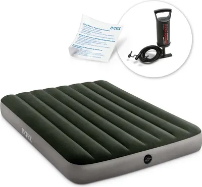 Produktbild von Intex 64108-68612 Luftmatratze mit Handpumpe, 191 × 137 × 25 cm, grün