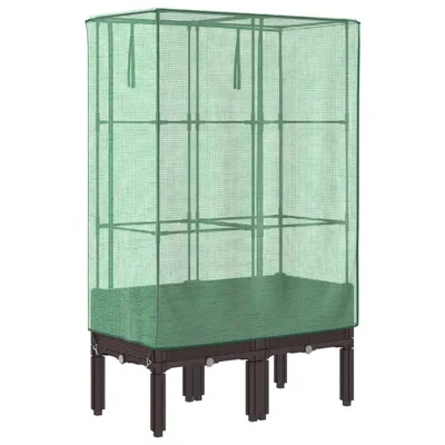 Produktbild von Design New Hochbeet mit Gewächshaus-Aufsatz Rattan-Optik 80x40x140 cm - Beete Möbel2025 CHY2136490 1parcel