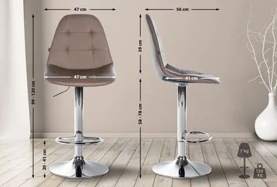 Obrázok produktu pre Barová stolička Elmore Imitácia kože C hnedá