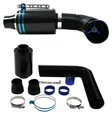 ECHT Carbon Power Sportluftfilter Airbox Air Intake Flex Schlauch universal Set – Produktansicht