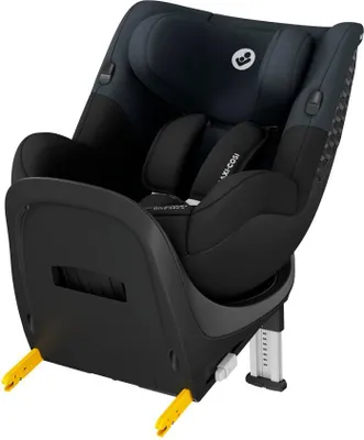 A black Maxi-Cosi Mica 360 S car seat is shown from a three-quarter front-left angle against a white background.