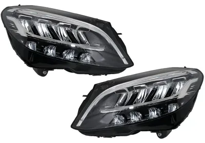 Productafbeelding van Volledig LED-koplampen voor Mercedes C-klasse W205 S205, modeljaren 2019 en later, voor voertuigen met stuur links (LHD).