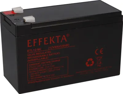 Productafbeelding van Effekta BTL 12-9K AGM loodaccu 12V 9Ah – onderhoudsvrije VRLA-accu