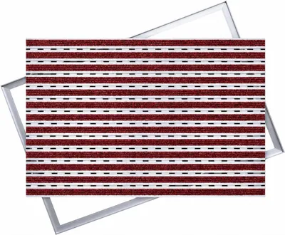 Produktbild von Polentex Aluminium-Fußmatte 90x60 cm mit Rahmen, 12 mm, Rips Rot