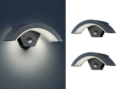 Produktbild von LED Außenwandlampe mit Bewegungsmelder Anthrazit 2 Außenleuchten Hausbeleuchtung