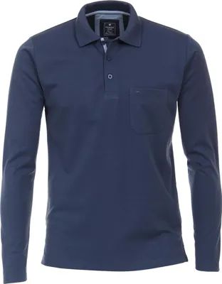 Produktbild von REDMOND Casual Herren Polo-Shirt Langarm Regular-Fit Jersey Marine L