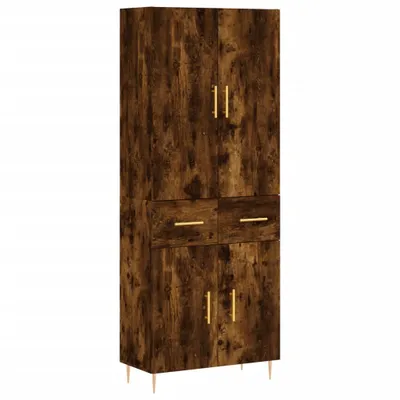 Obrázek produktu pro Skříň highboard kouřový dub 69,5 x 34 x 180 cm kompozitní dřevo