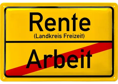 Produktbild von Retro Blechschild Rente, Geschenk zum Renteneintritt Männer, Rentner Deko zur Pensionierung und Rentenbeginn, Geschenkidee zum Ruhestand