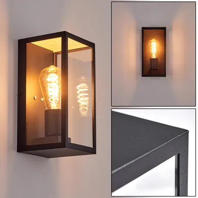 Produktbild von Piasco »Piasco« Außenwandlampe Wandaußenleuchte aus Metall/Glas in schwarz