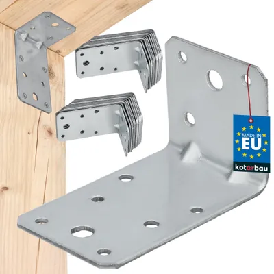 Produktbild von KOTARBAU® 25er Set Winkelverbinder Regalwinkel 90x50x55mm Schwerlastwinkel Anschlagwinkel Verstärkter Metallwinkel Bauverbinder Verzinkter Stahl