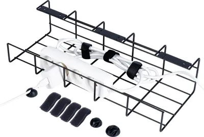 Obrázek produktu pro Organizér kabelů Vilde Kabelový box Držák kabelů pod desku stolu Kovový kontejner na kabely černý
