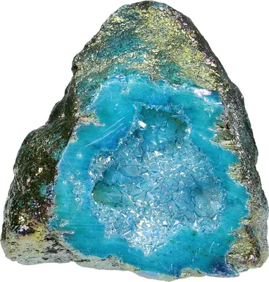 Obrázok produktu pre KYEYGWO Titanium Quartz Cluster Geode dekorácie 100-200g modrá