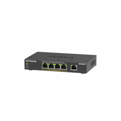 Produktbild von NETGEAR 300 Series GS305P - Version 3 - Switch - SOHO - unmanaged - 5 x 10/100/1000 (4 PoE+) - Desktop, wandmontierbar - PoE+ (63 W)