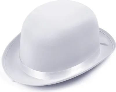 Produktbild von Rubies Weißer Bowler Hut im Satin-Look für 20er Jahre Retro Kostümparty