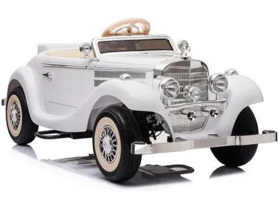 Produktbild von Mercedes Benz Oldtimer 540K Kinderfahrzeug Elektrofahrzeug 4x45W 12V/10Ah Ledersitz EVA Soft Reifen Weiß