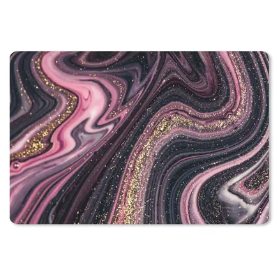 Produktbild von MuchoWow® Schreibtischunterlage Marmoroptik - Rosa - Lila - Gold - Luxus - Marmor 60x40 cm - XXL Mauspad - Großes Mauspad