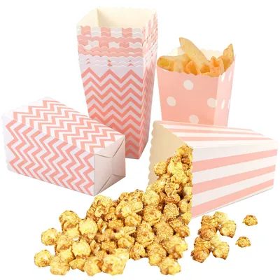 12 Popcorndosen aus Papier, rosa, 11,6 cm, für Partys