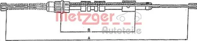 Obrázek produktu pro Lanko parkovací brzdy, pravé zadní METZGER pro PEUGEOT 306 hatchback