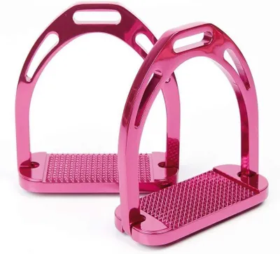 Productafbeelding van Opstapbeugel Aluminium - Instapbeugel Ruitersport - Paardrijden Comfort - Hoogwaardig Aluminium - 12 cm - Fuchsia