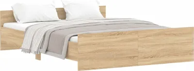Produktbild von vidaXL Bettgestell mit Kopf- und Fußteil Sonoma-Eiche 140x200 cm
