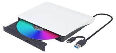 Produktbild von Gembird DVD-USB-031-BW, Schwarz, Vorderseite, CE, Desktop, DVD±RW, USB Typ-C