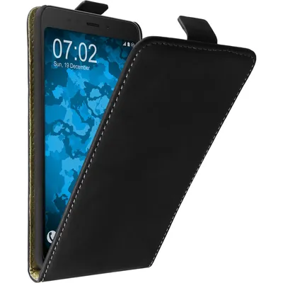 Produktbild von PhoneNatic Kunst-Lederhülle kompatibel mit Xiaomi Redmi 5 - Flip-Case schwarz + 2 Schutzfolien