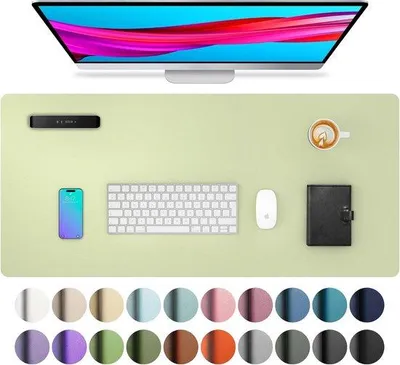 Productafbeelding van Kunstlederen bureaublotter, muismat en laptopbureauonderlegger (80 cm x 40 cm) - antislip, waterdicht voor kantoor en thuis