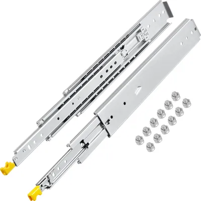 Productafbeelding van VEVOR 2 stuks, 24 inch, zwaar belastbare rails met volledige uittrekbaarheid, geschikt voor laden tot 225 kg