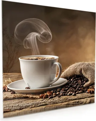Produktbild von Küchenrückwand Spritzschutz Glas mit Motiv Kaffeegenuss 40 x 40 cm