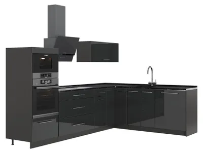 Obrázok produktu pre Rohová kuchyňa Vicco Fame-Line Antracit vysoký lesk/antracitová 287 x 60 cm, AP Antracit, Model 63459