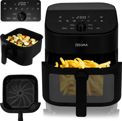 Zeegma Knapper Chef fettfreie Fritteuse 1600 W Schüsselkapazität 6,5 l,10 Frittierprogramme