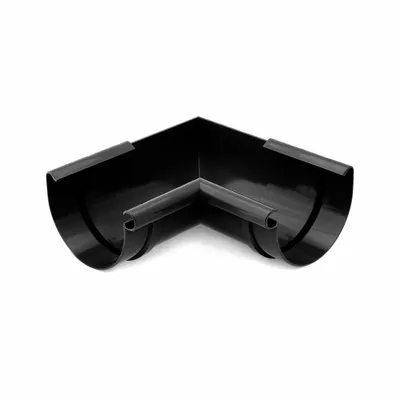 Produktbild von Innere Rinnenecke aus Kunststoff Ø 75 mm, Schwarz RAL 9005