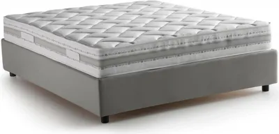 Produktbild von Doppelbett Ddurant, Containerbett mit Stoffbespannung, 100%  Italy, Frontöffnung, mit Matratze Cm 140x200 enthalten, Grau