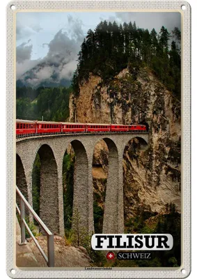 Produktbild von Blechschild Reise Filisur Schweiz Landwasserviadukt 20x30cm