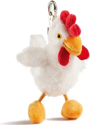 Produktbild von Schlüsselanhänger Huhn Brunhilde 11 cm weiß Plüschhuhn