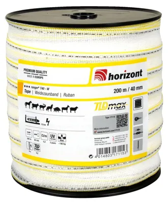 Image de Ruban pour clôture de pâturage Ranger, T40-W, 40 mm, jaune/blanc/jaune