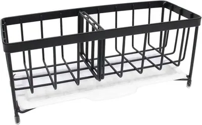Productafbeelding van Gootsteen Organizer RVS met Sponshouder en Borstelhouder - Zwart