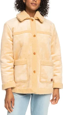 Productafbeelding van Damesjas Roxy, model "Change Of Heart", met Sherpa-isolatie en schapenvachtdetails, maat XL