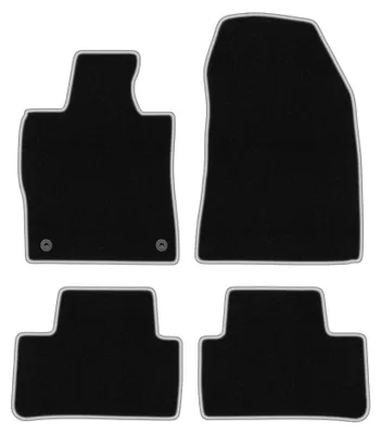 Productafbeelding van Velours automatten voor Peugeot 308 III vanaf 2021 (stationwagen) – 4-delig, zwart/zilver, op maat – Wielganizator CARLUX
