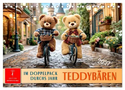 Productafbeelding van Teddyberen – een set voor het hele jaar (tafelkalender 2027, formaat A5 liggend), CALVENDO maandkalender